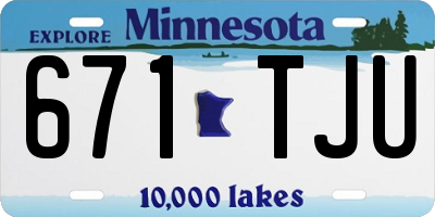 MN license plate 671TJU