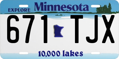 MN license plate 671TJX