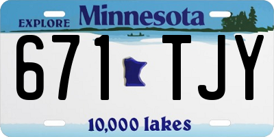 MN license plate 671TJY