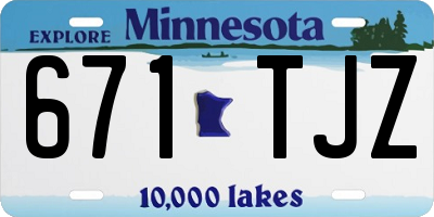 MN license plate 671TJZ