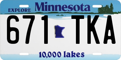 MN license plate 671TKA