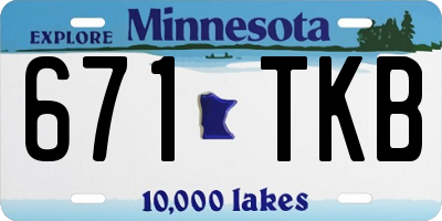 MN license plate 671TKB