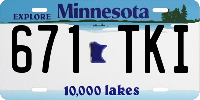 MN license plate 671TKI