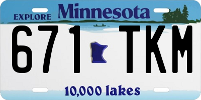 MN license plate 671TKM