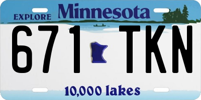 MN license plate 671TKN