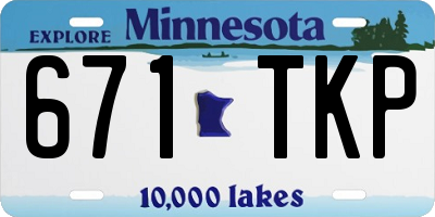MN license plate 671TKP