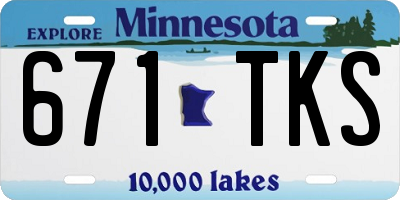 MN license plate 671TKS