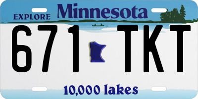 MN license plate 671TKT