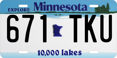 MN license plate 671TKU