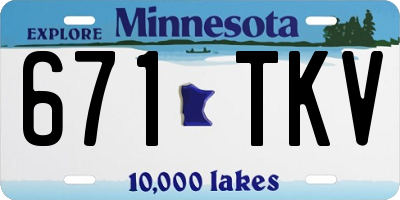 MN license plate 671TKV