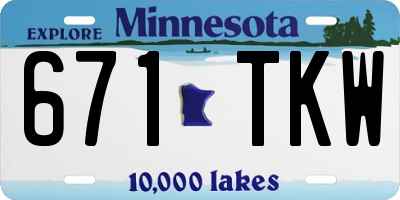 MN license plate 671TKW