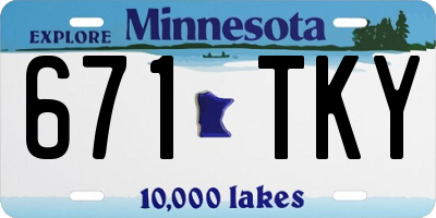 MN license plate 671TKY