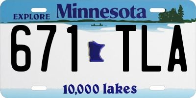 MN license plate 671TLA