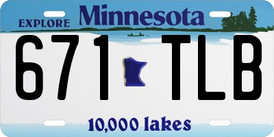 MN license plate 671TLB