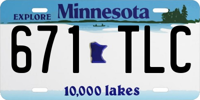MN license plate 671TLC