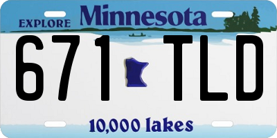 MN license plate 671TLD