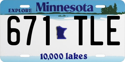 MN license plate 671TLE
