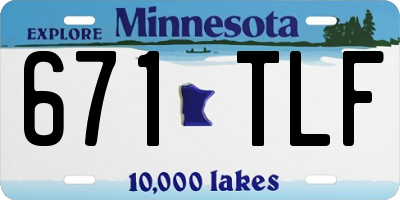 MN license plate 671TLF