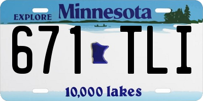 MN license plate 671TLI