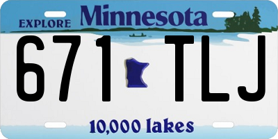 MN license plate 671TLJ