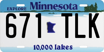 MN license plate 671TLK