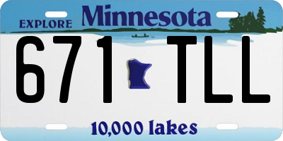 MN license plate 671TLL