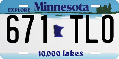 MN license plate 671TLO