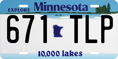 MN license plate 671TLP