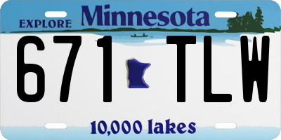 MN license plate 671TLW