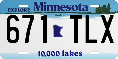 MN license plate 671TLX
