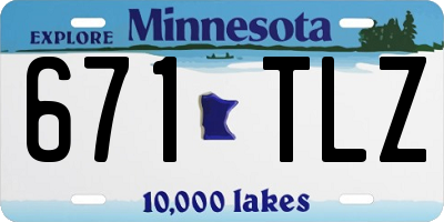 MN license plate 671TLZ