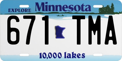 MN license plate 671TMA