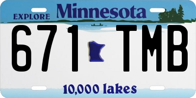 MN license plate 671TMB