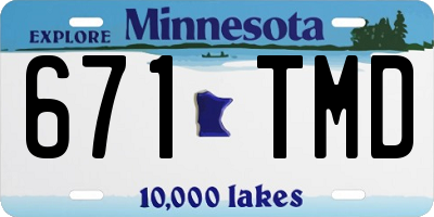 MN license plate 671TMD