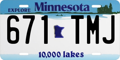 MN license plate 671TMJ