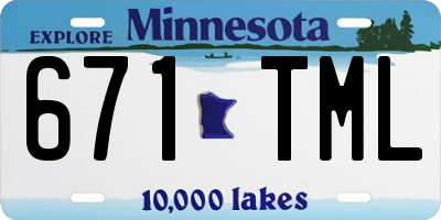 MN license plate 671TML