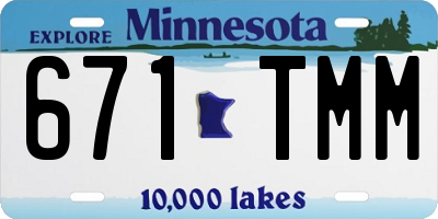 MN license plate 671TMM