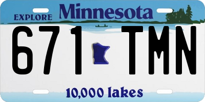 MN license plate 671TMN