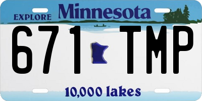 MN license plate 671TMP