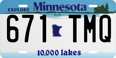 MN license plate 671TMQ