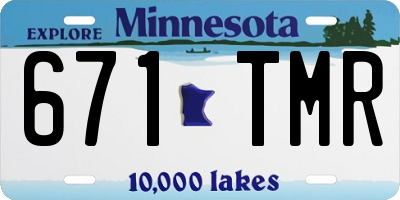 MN license plate 671TMR