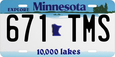 MN license plate 671TMS