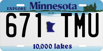 MN license plate 671TMU