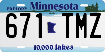 MN license plate 671TMZ