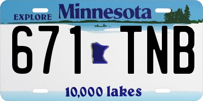 MN license plate 671TNB