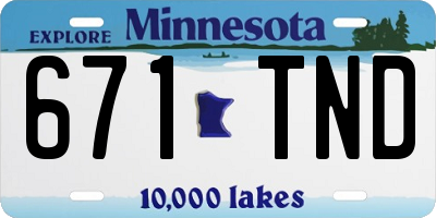 MN license plate 671TND