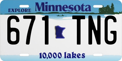 MN license plate 671TNG
