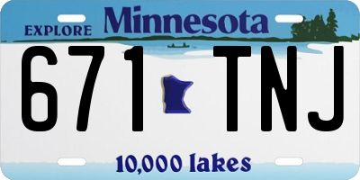 MN license plate 671TNJ