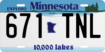 MN license plate 671TNL