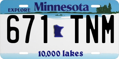 MN license plate 671TNM